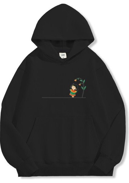 Unisex Sweatshirt Oversize Hoodie Flower Girl fırsatları