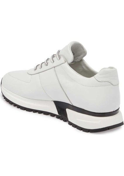 Beyaz Hakiki Deri Erkek Sneaker - E24I1AY56617-A26