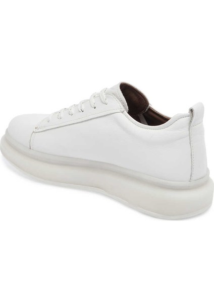 Beyaz Hakiki Deri Erkek Sneaker - E24I1AY56624-A26
