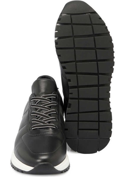 Siyah Hakiki Deri Erkek Sneaker - E24I1AY56617-A23
