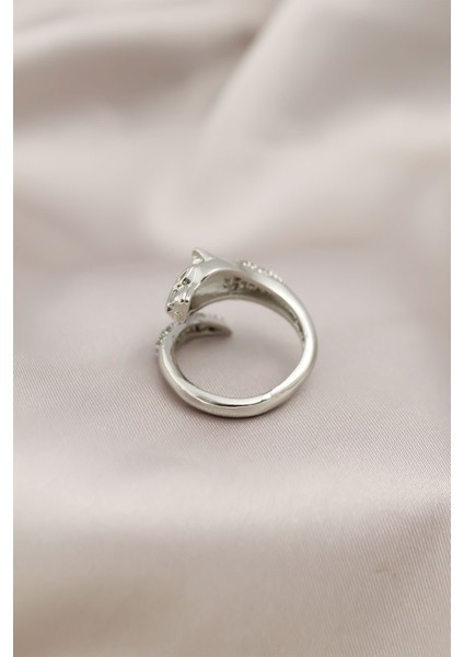 Gümüş Renkli Metal Kaplan Model Zirkon Taşlı Kadın Yüzük - Lisinya fiyatları