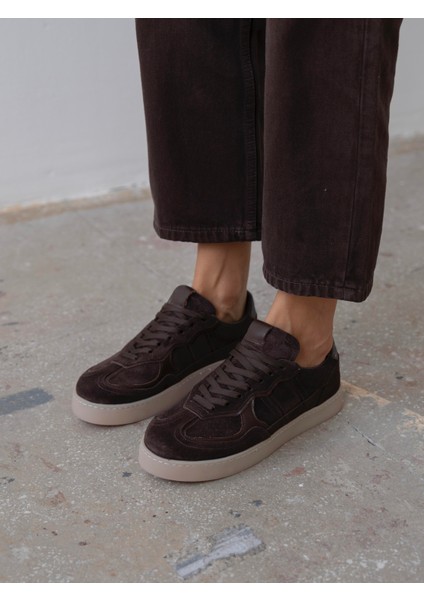 Almir Kahve Süet Hakiki Süet Kadın Spor Ayakkabi modelleri