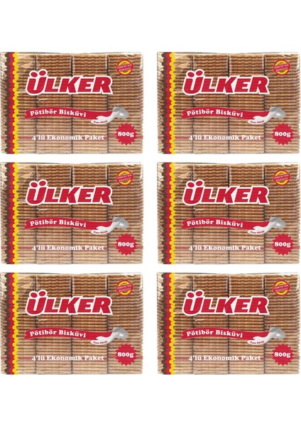Pötibör Bisküvi 800 gr x 6 Adet