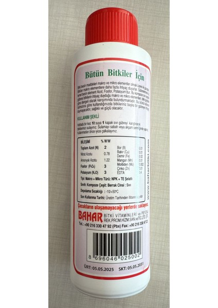 Bitki Besinleri Bütün Bitkiler Için fiyatları