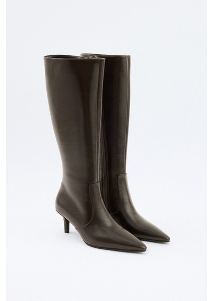 Çizme 2505 - Sivri Burun Fermuarlı Acı Kahve Kadın Çizme fiyatları