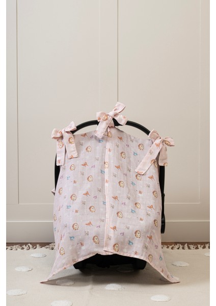 %100 Pamuk Muslin Puset Örtüsü – Büyülü Bahçe Koleksiyonu 110X70 cm Fiyonklu