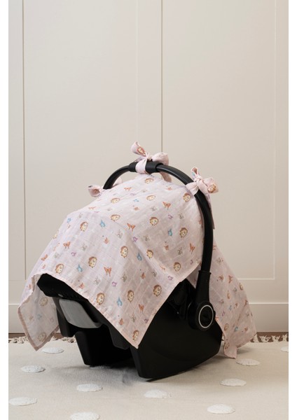 %100 Pamuk Muslin Puset Örtüsü – Büyülü Bahçe Koleksiyonu 110X70 cm Fiyonklu modelleri