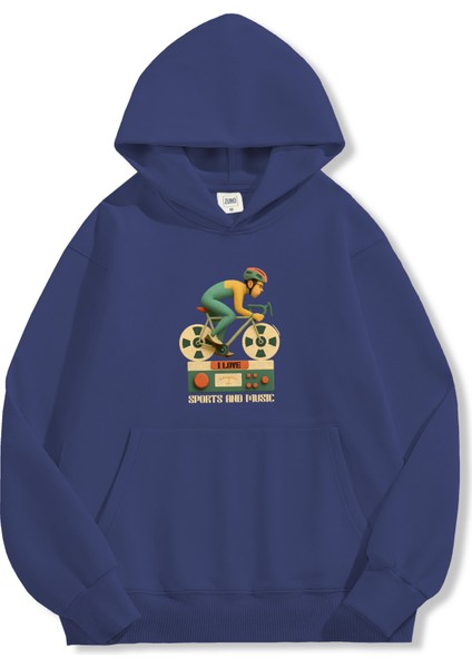 Unisex Sweatshirt Oversize Hoodie I Love Sports And Music fırsatları
