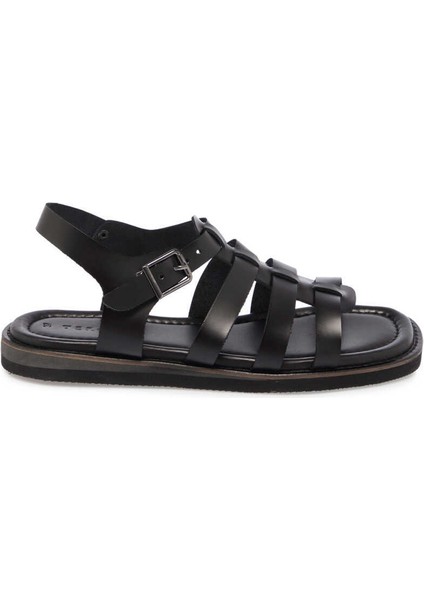 Siyah Hakiki Deri Kadın Sandalet - K24Y1SN67127-A23