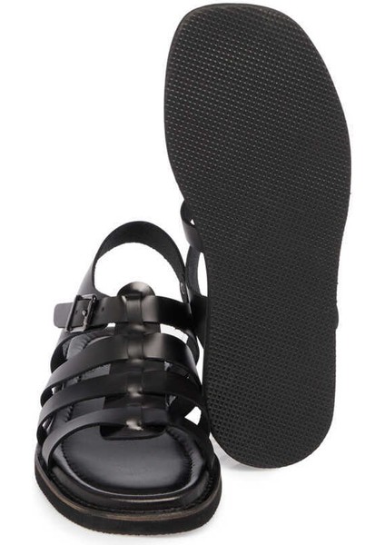 Siyah Hakiki Deri Kadın Sandalet - K24Y1SN67127-A23