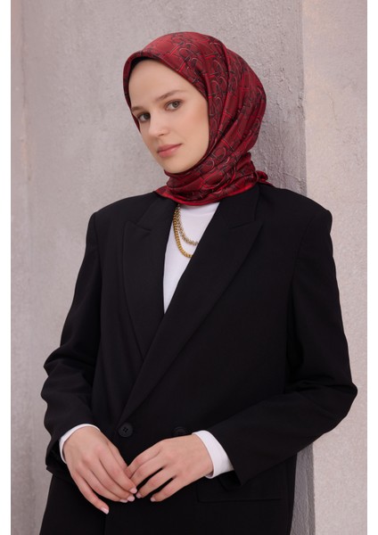 Geometrik Desen Ipek Twill Eşarp 4214D01 31