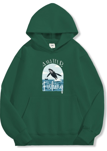 Unisex Sweatshirt Oversize Hoodie Amateur Fishing fırsatları