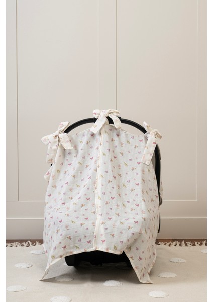 %100 Pamuk Muslin Puset Örtüsü – Büyülü Bahçe Koleksiyonu 110X70 cm Fiyonklu
