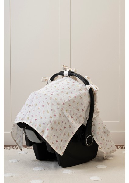 %100 Pamuk Muslin Puset Örtüsü – Büyülü Bahçe Koleksiyonu 110X70 cm Fiyonklu modelleri