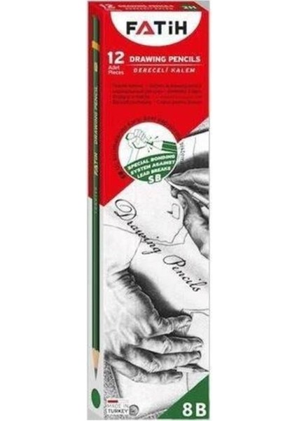 Fatih 8b Dereceli Kurşun Kalem 12'li Kutu