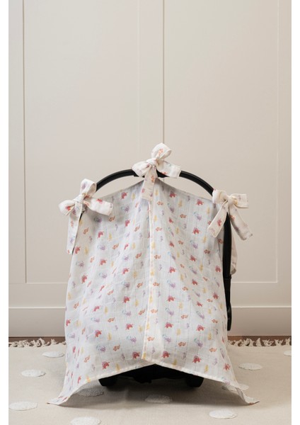 %100 Pamuk Muslin Puset Örtüsü – Atlantis Koleksiyonu 110X70 cm Fiyonklu