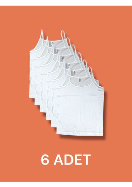 Ekonomik Ince Askılı Kız Çocuk Pamuklu Atlet 6'lı Paket
