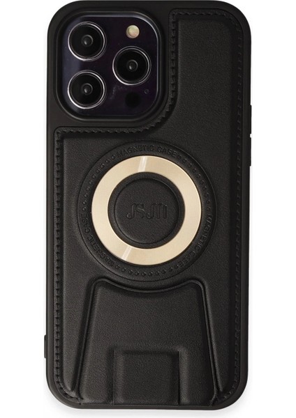iPhone 14 Pro Kılıf Merkür Magneticsafe Standlı Kapak - Siyah