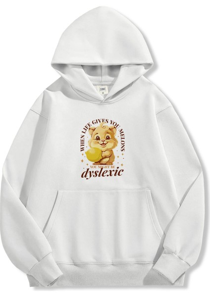 Unisex Sweatshirt Oversize Hoodie Dyslexic Melons fırsatları