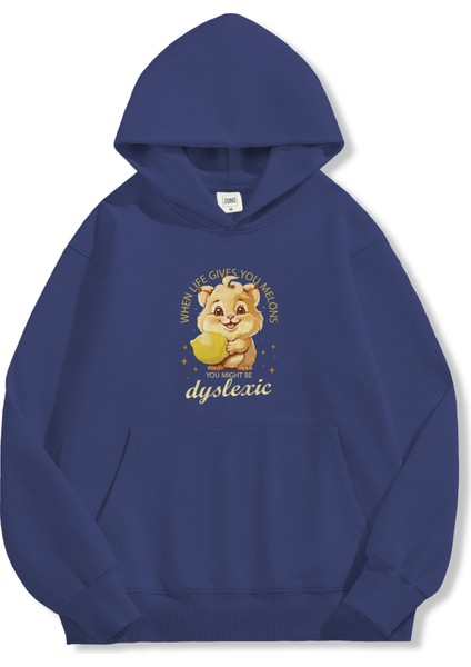 Unisex Sweatshirt Oversize Hoodie Dyslexic Melons fırsatları