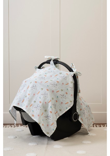 %100 Pamuk Muslin Puset Örtüsü – Atlantis Koleksiyonu 110X70 cm Fiyonklu modelleri