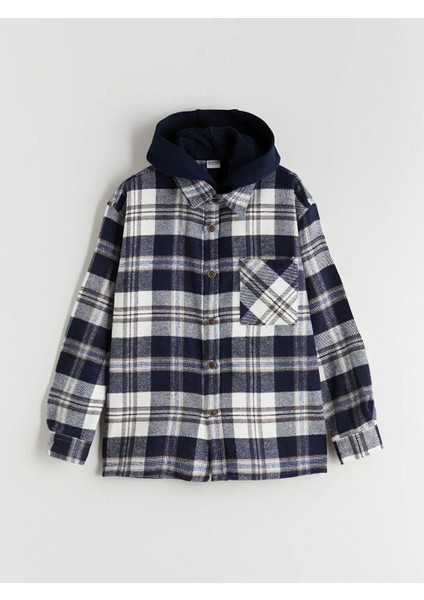 Kapüşonlu Ekose Erkek Çocuk Gömlek (W5)