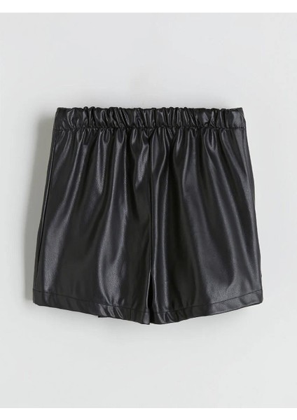 Deri Görünümlü Kız Çocuk Şort Etek ve Külotlu Çorap (W5) indirimleri