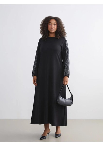 Büyük Beden Bisiklet Yaka Desenli Elbise (W5) fiyatları