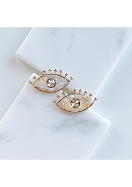 Mermer Desenli Kirpikli Göz Küpe fiyatları