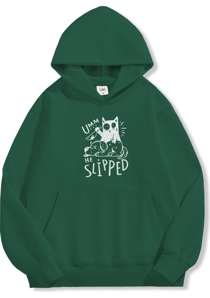 Unisex Sweatshirt Oversize Hoodie Umm He Slipped fırsatları