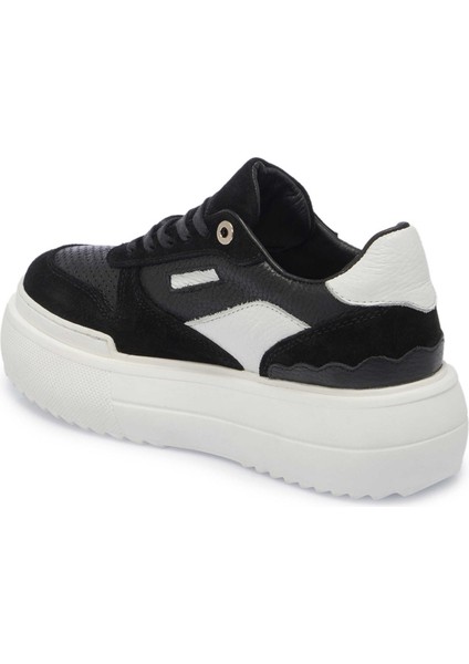 Siyah Hakiki Deri Kadın Sneaker - K24I1AY67134-A23