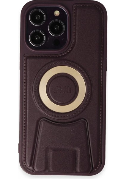 iPhone 14 Pro Kılıf Merkür Magneticsafe Standlı Kapak - Derin Mor