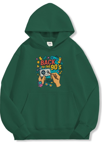 Unisex Sweatshirt Oversize Hoodie Back To The 90’s fırsatları