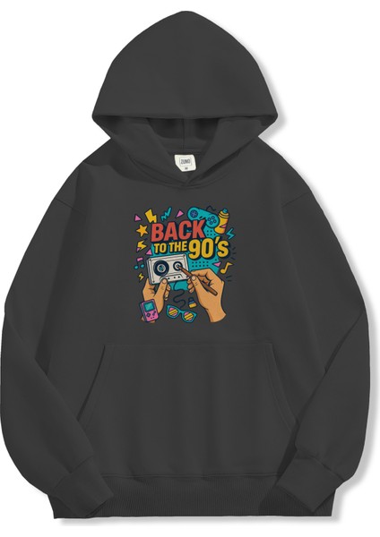 Unisex Sweatshirt Oversize Hoodie Back To The 90’s fırsatları