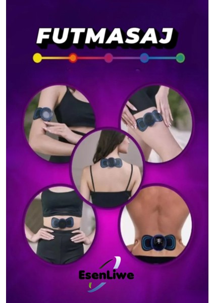 Ems Boyun Omuz Kol Sırt Elektrikli Masaj Bantı Kas Stimülatörü 8 Modlu Mini Şarjlı Kelebek LCD Ekran modelleri