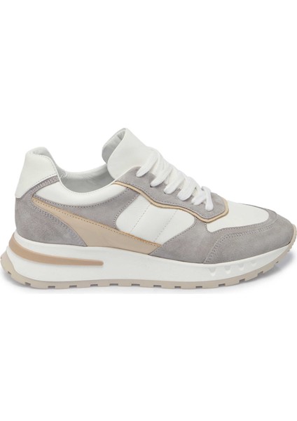 Gri Hakiki Deri Kadın Sneaker - K24I1AY67136-K56