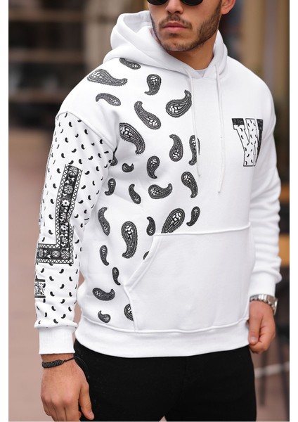 Kol Baskılı Kapüşonlu Sweatshirt fiyatları