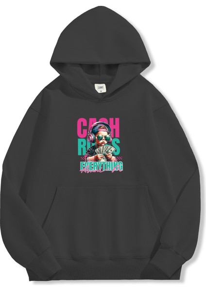 Unisex Sweatshirt Oversize Hoodie Cash Rules Everything fırsatları