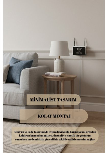 Modern Metal Tasarım Wi-Fi Işaretli Modem / Router Depolama ve Kablo Saklama Organizeri 15X10X10 cm fiyatları