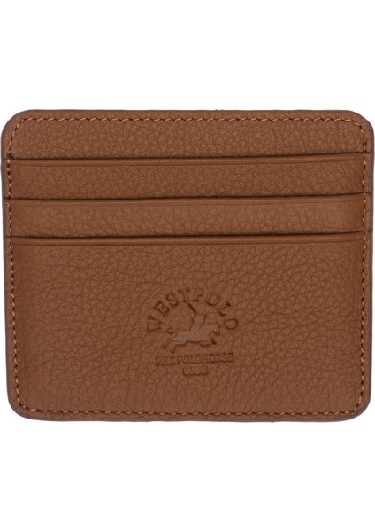 Unisex Süper Slim Para Bölmeli Hakiki Deri Ince Kartlık Cüzdan 6 Bölmeli - Taba modelleri