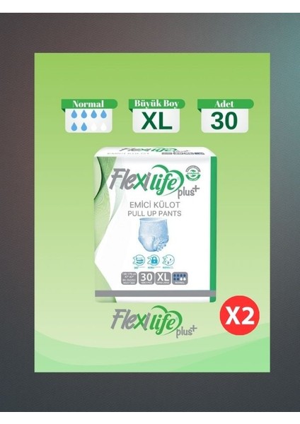 Ped Emici Külot Yetişkin Hasta Bezi Xlarge Boy 30'lu (2 Adet)