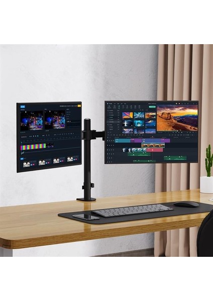 PM-052 13-27'' Mekanik Çift Kol Lcd-Led Monitör Tutucu Masa Stand Askı Aparatı indirimleri