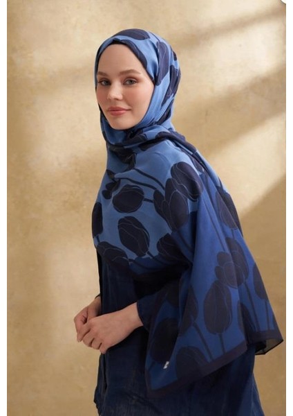 Lale Desen Şal 3380-LACIVERT