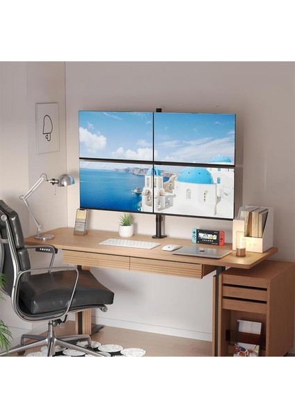 PM-054 13-27'' Dörtlü (Quad) Mekanik Lcd-Led Monitör Tutucu Masa Stand Askı Aparatı indirimleri