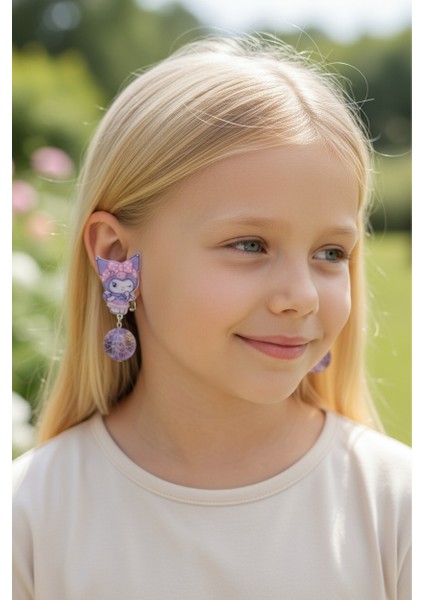 Kuromi Deliksiz Kıstırmalı Küpe