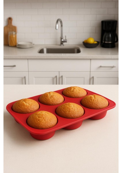 6'lu Yarım Küre Muffin, Çikolata, Kek Kalıbı, Silikon fırsatları