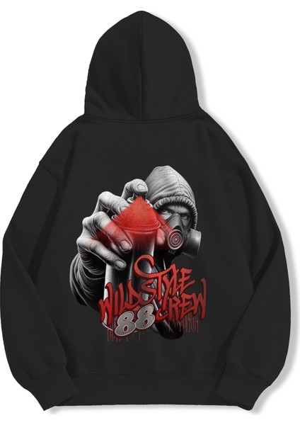 Unisex Sweatshirt Oversize Hoodie Wildstyle Spray Crew fırsatları