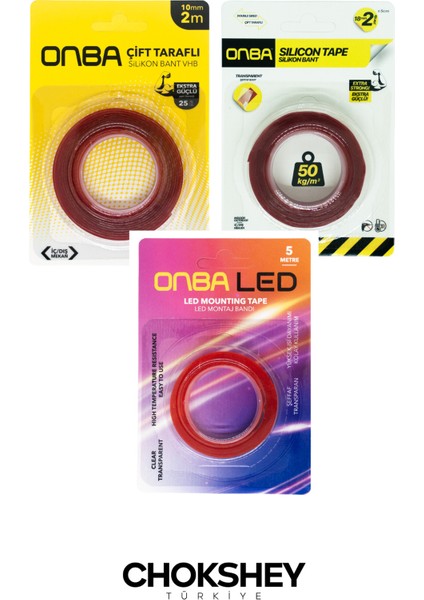Premium Şeffaf 50 kg Ekstra Güçlü Iç Dış Mekan Uyumlu 10MMX2M Çift Taraflı Vhb Silikon Bant - 2 Adet