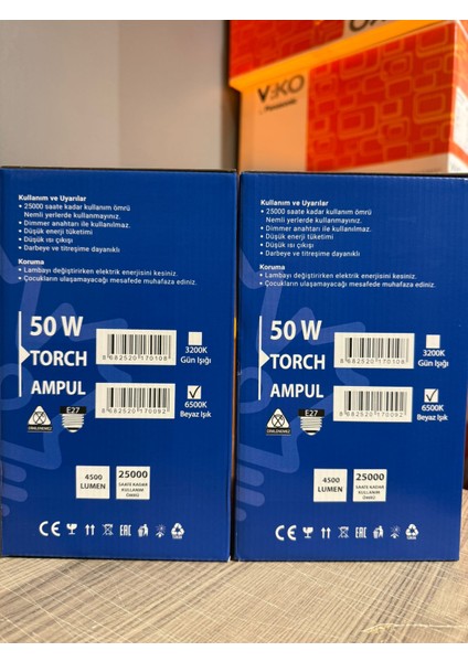 50W Torch LED Ampul Beyaz Renk (2 Adet) modelleri