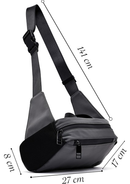 Erkek Gri Kumaş Mini Bel Çantası 25SBD30106F fiyatları